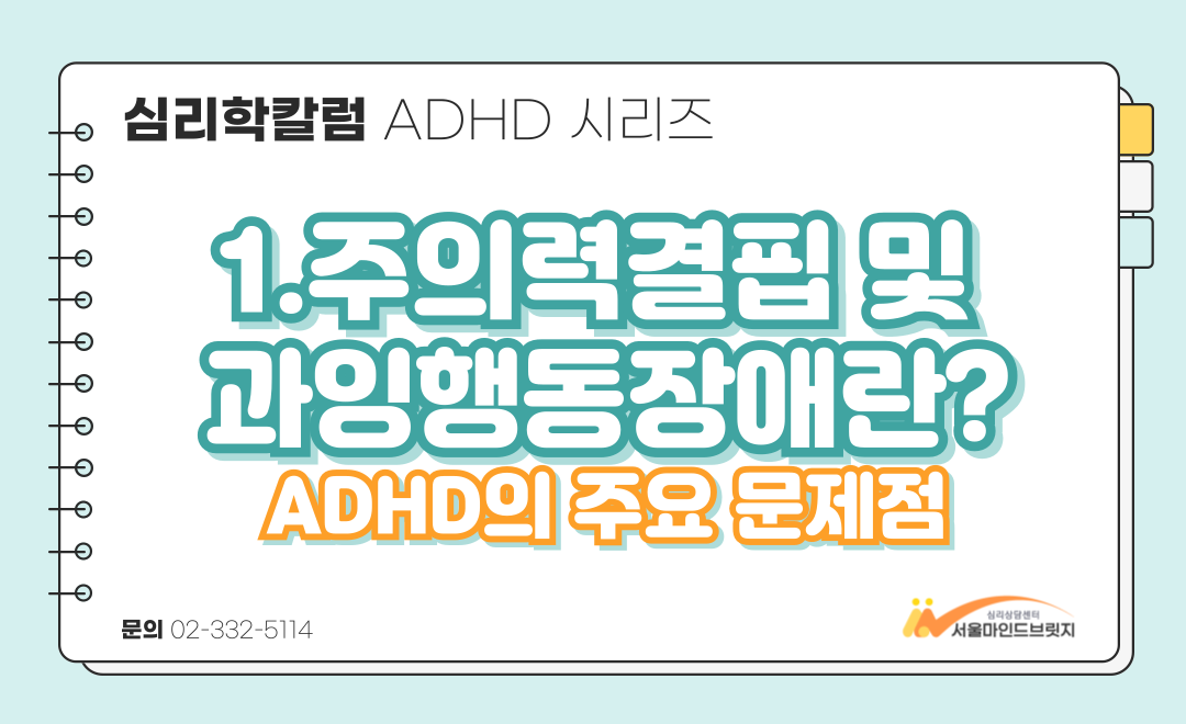 [ADHD 시리즈] 1. 주의력결핍 및 과잉행동장애란? ADHD의 주요 문제점